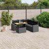 Vidaxl 6-Cz. Set di Mobili da Giardino con Cuscini, Polyrattan Nero