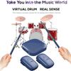Electronic Virtual Air Drum with Drumsticks Pedals Portable Virtual Reality Drum Kit for Beginners Children Adults Birthday Gift
