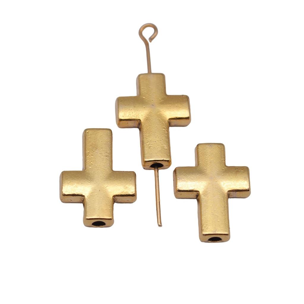 Pingentes de Contas Cruzadas Para Suprimentos de Fabricação de Joias Religiosas Espaçador de Furo Pequeno