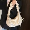 Spring and summer explosion ins French sweet ballet style bow tote women's bag casual versatile pleated feeling single shoulder oblique