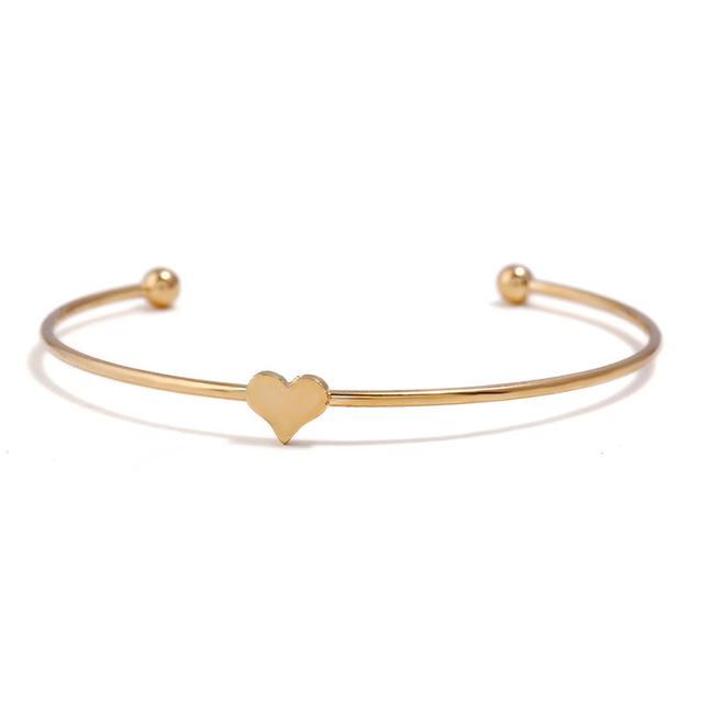Punk Open Adjustable Arrow Cuff Bracelets for Women Simple Gothic Wrist Bow Heart Feather Bangles Gift Jewelry