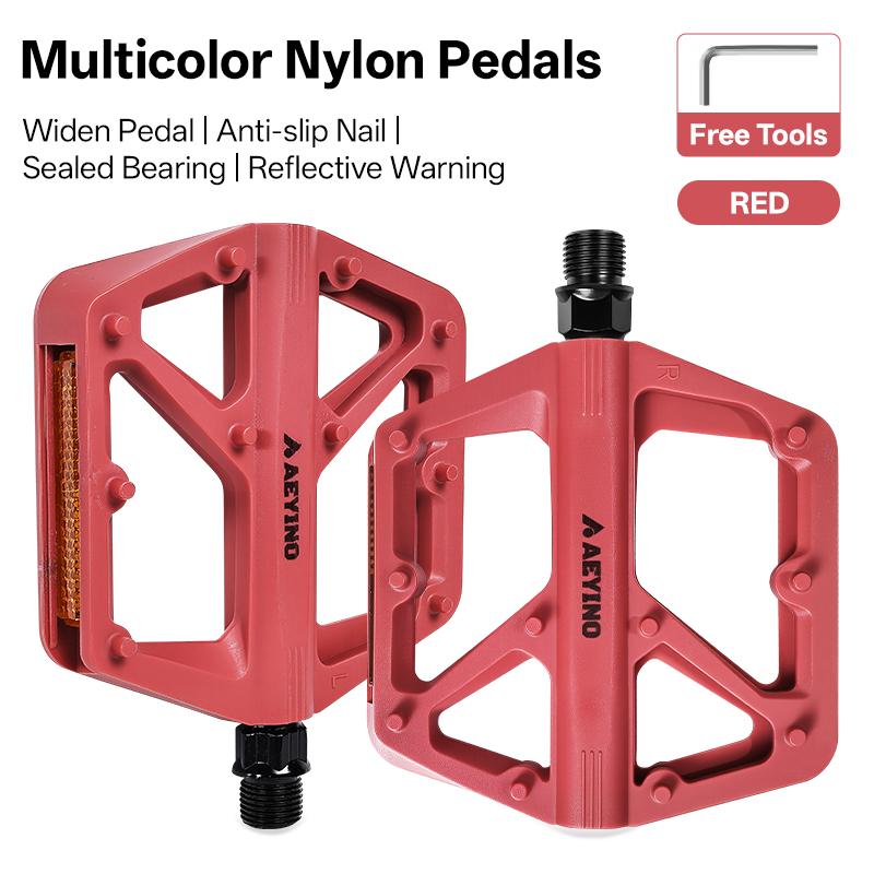 Bicycle Flat Pedals Ultralight MTB Road Bike Flat Pedal Platform Widen Nylon Cycling Footrest Mountain Folding Cycle Pedal Parts 6