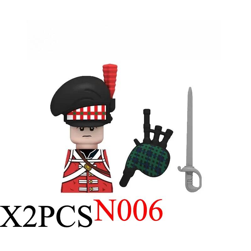 Medieval Napoleonic War Soldiers Figures Military MOC Building Block Knights British French Fusilier Rifles Weapon Kids Toy B08