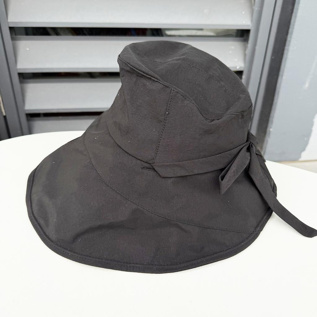 New Dongdaemun ins spring and summer sunshade quick-drying hat strap bow bucket hat casual sunscreen basin hat