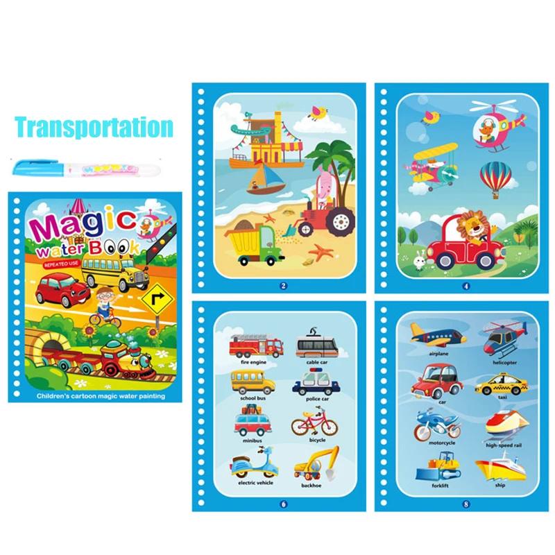 Non-Toxic Magic Water Book With Pen Children Drawing Coloring Books For Kids 2 To 4 Years Old Learning Education Toy Baby Montessori Toys