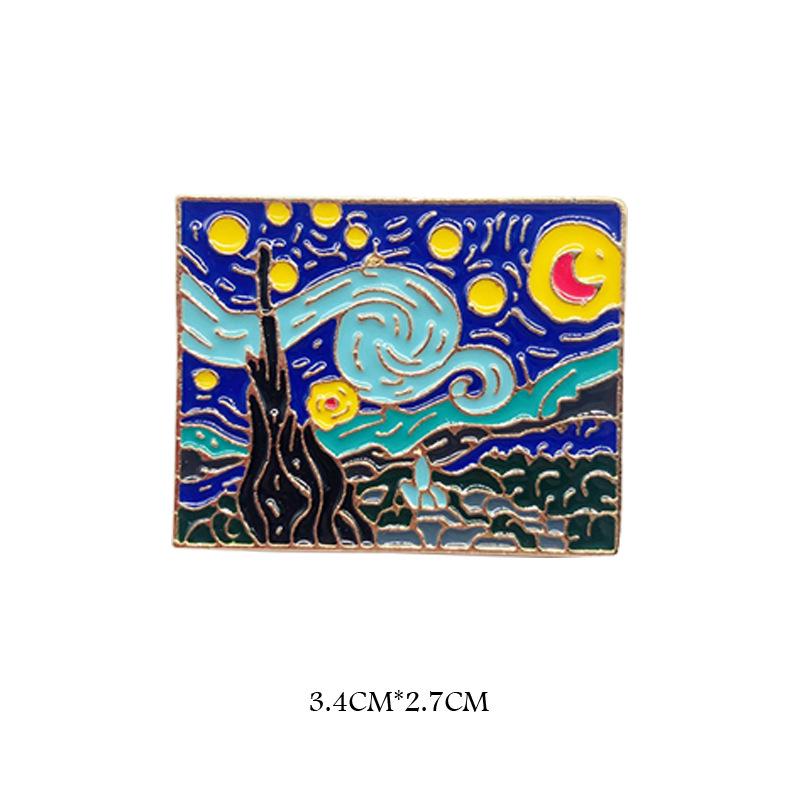

Мультяшная брошь «Звездная ночь» Ван Гога - Красочный абстрактный кулон для студентов