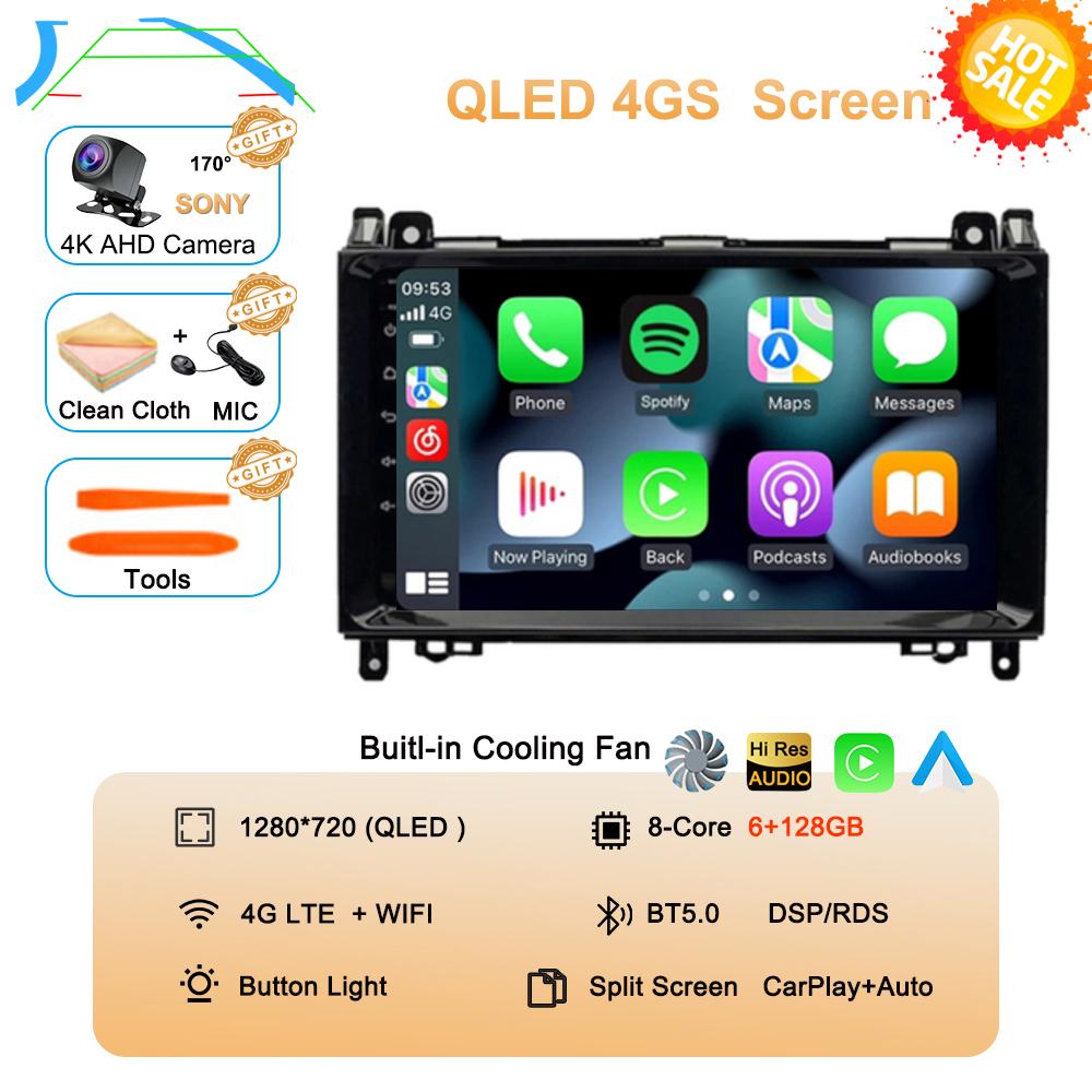 Android 14 Car Radio 9'' For Mercedes Benz B200 Sprinter W906 W639 AB Class W169 W245 Viano Vito Multimedia GPS DVD Video Player