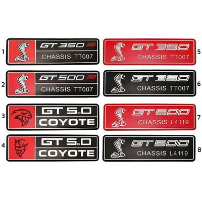 1Pc Aluminum GT350 GT500 Car Body Emblem Rear Trunk Badge Sticker Decoration Accessories