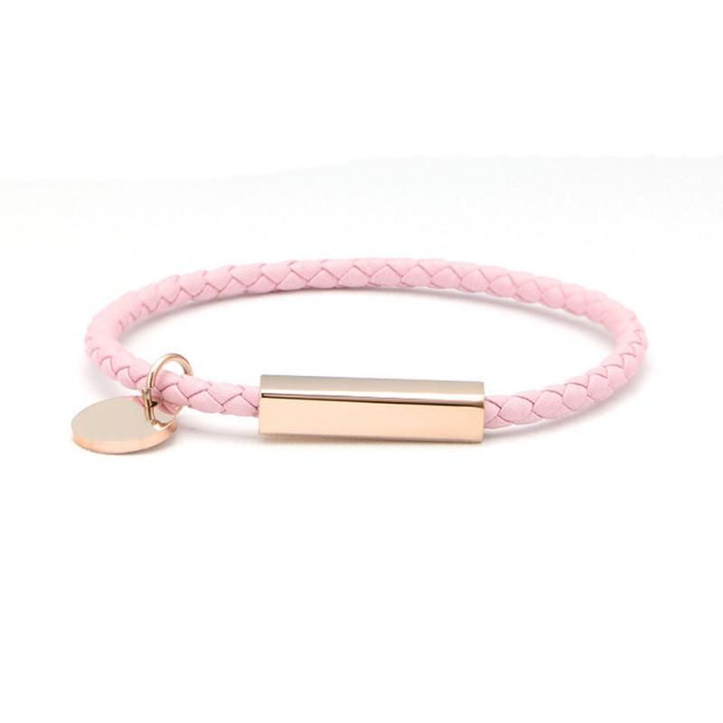 Edelstahl Leder Geflochtenes Armband Mit Magnetischem Verschluss Partner Minimalistisches Geometrisches Design Unisex Schmuck