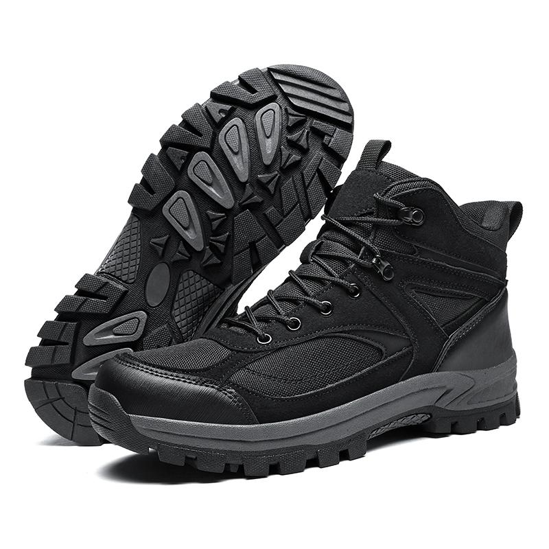 Men s Hiking Shoes Outdoor Adventure Hiking Shoes High-top Hiking Shoes Winter Shoes Wear-resistant Snow Boots 39 чёрный