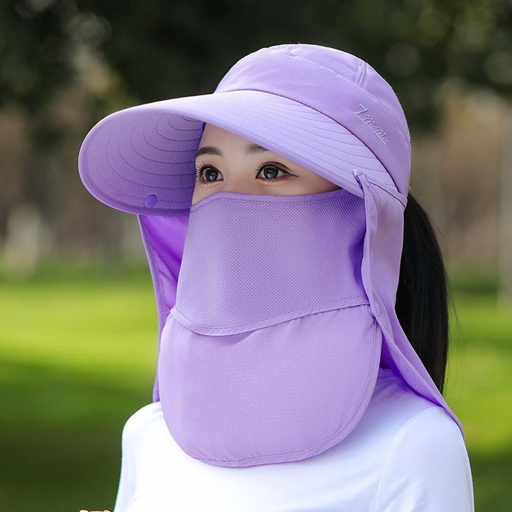 Anti-UV Shawl Mask Hat Face Covering Neck Protection Cap Fisherman Hat Sunshade Shawl Cap Women
