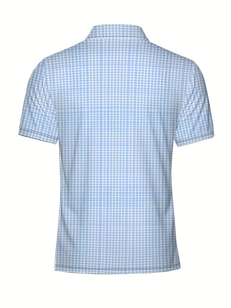 Men'S Short-Sleeve Shirt with a Flat Digital Print Design - Non-Textured