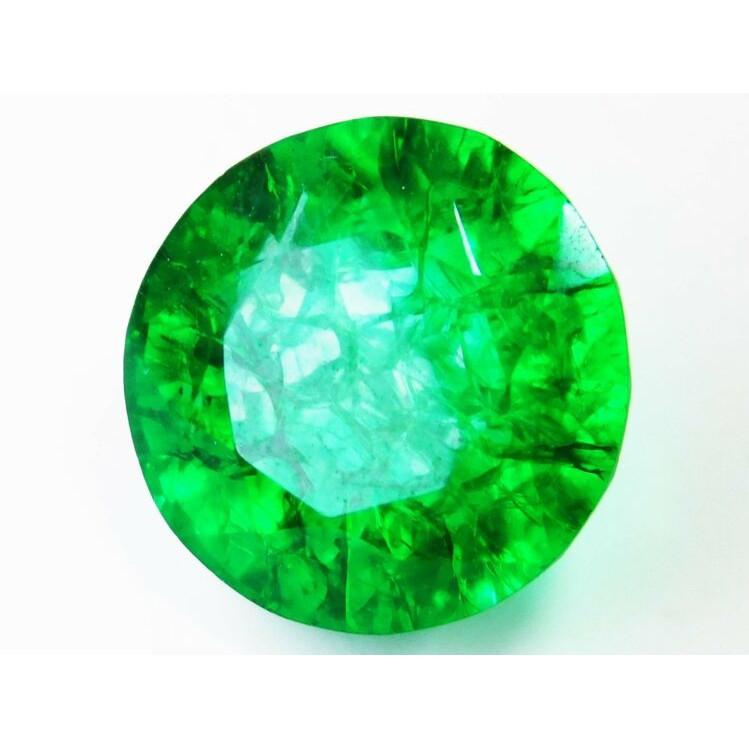 Natural Green Emerald Loose Gemstone 6 Ct Round Shape for Jewelry Making and Gem Collections