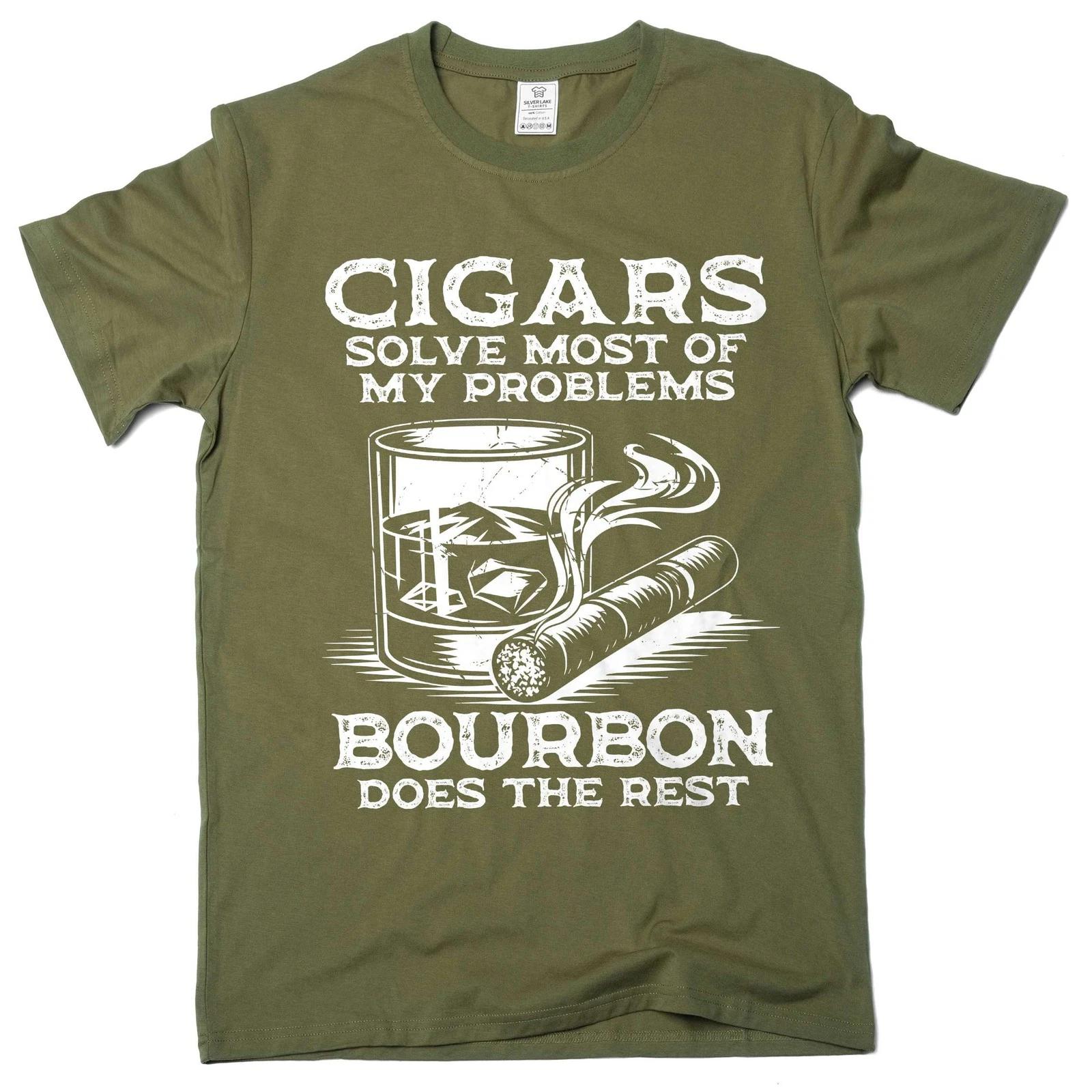 Men s Funny Cigars and Bourbon T-shirt Father s day tee gift grandpa tee shirt XXL