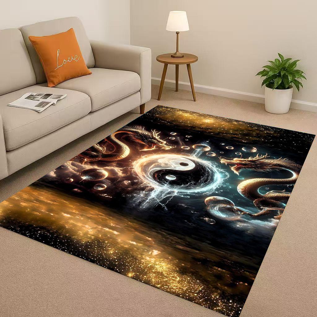 New Yin Yang Chinese Tai Chi Natural Balance Art Living Room Non-Slip Area Rug Soft Carpet for Bedroom Sofa,Home Decor Doormat