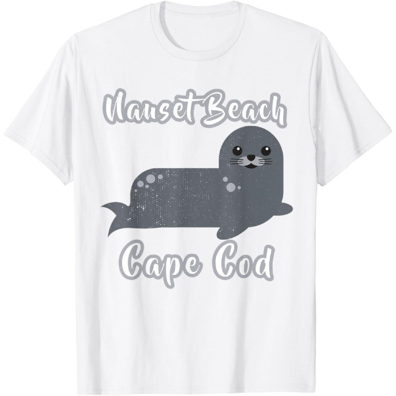 

Nauset Beach Orleans Rustic Whimsy Cute Harbor Seal Coastal T-Shirt XXXXXL білий