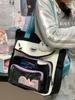 School bag high value contrasting colors cute cat fresh girl tote bag make-up bag