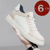 Breathable Outdoor Elevator Sneakers Men's Shoes Genuine Leather Increased 6cm Casual Shoes Walking Shoes Men's Lift Sports