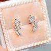 925 Sterling Silver Dainty Fashion Versatile Earrings Female Daily Accessories Geometric Zirconia Ear Studs Jewelry for Women