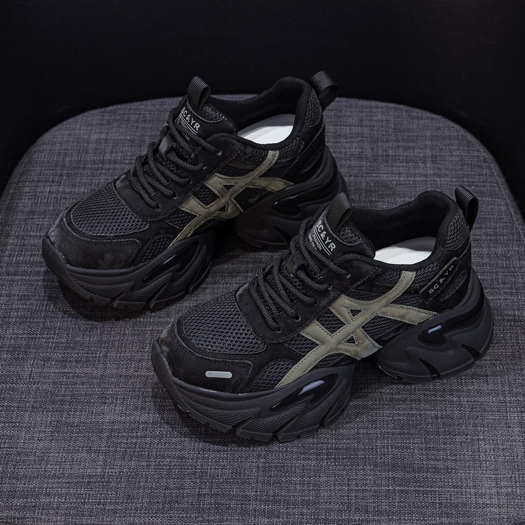 Retro splicing dad shoes women's 2025 autumn new platform heightening sports shoes casual fashion versatile trendy shoes women