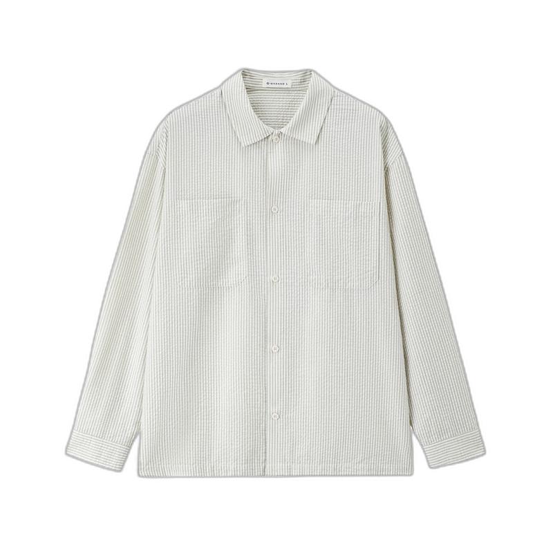 Giordano Men s Striped Seersucker Long Sleeve Shirt XL