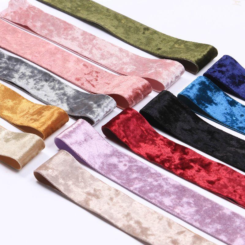 5yards 25MM 38MM Metallic Luster Velvet Stain Ribbon for Clothing Sewing DIY Hair Bows Hat Decor Craft Accessories Supply