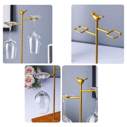Wine Glass Holder - Freestanding Tabletop Champagne Glass Storage Rack - Freestanding Wine Display Storage Holder for Home Kitchen Decor, Bar, Cellar