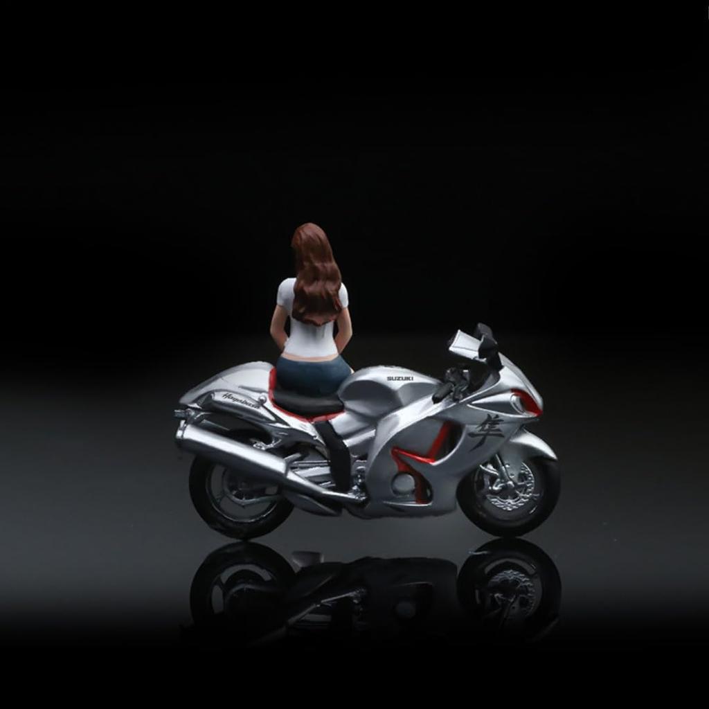 Moreart Miniature Figure Bike Set MO222073 Model Girl Model Diorama Minicar 1/64 & [Used]