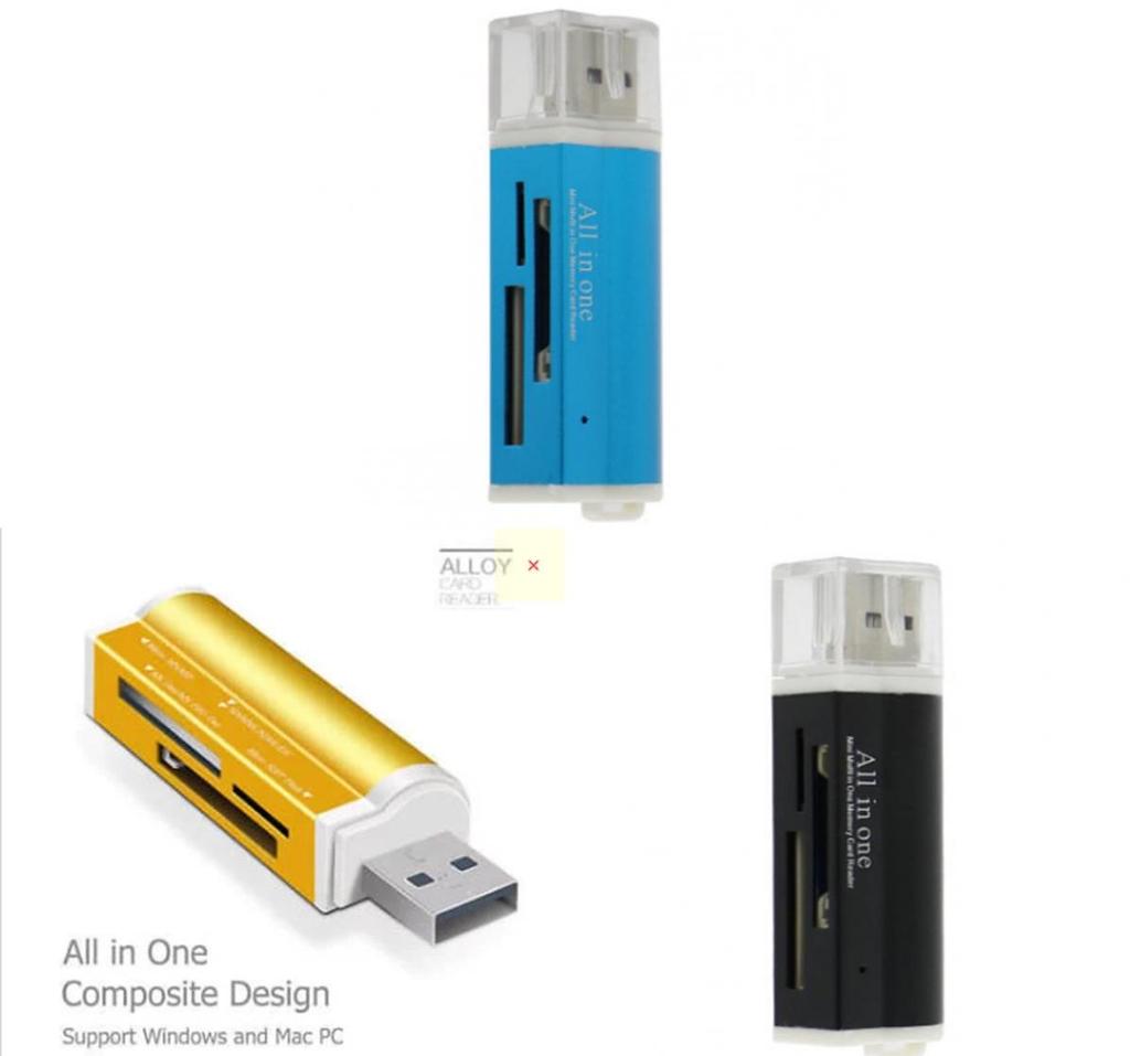 Stylish Gold Usb 2.0 All In 1 Multi Memory Card Reader With Versatile Storage Options