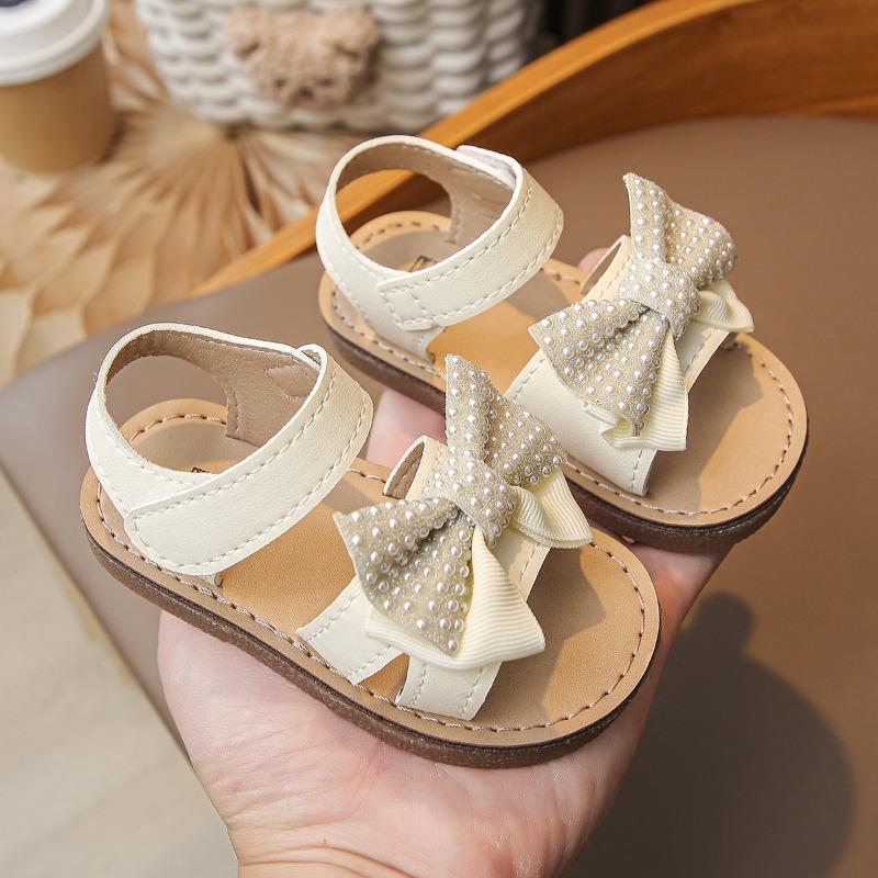 Girls' Bowknot Flat Sandals Casual Soft-Sole Beach Shoes for Toddlers & Children Elegant Cute Girls Shoes Bow Shoes