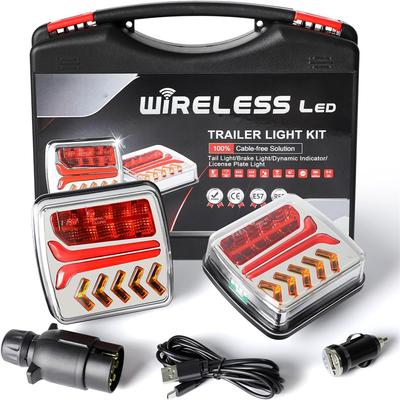 1 Takım 12V 24V 30M Kablosuz Manyetik LED Arka Lambası Römork Arka Lambası Sinyal Uyarı Fren Lambası RV Kampçı Kamyonet Kamyonet