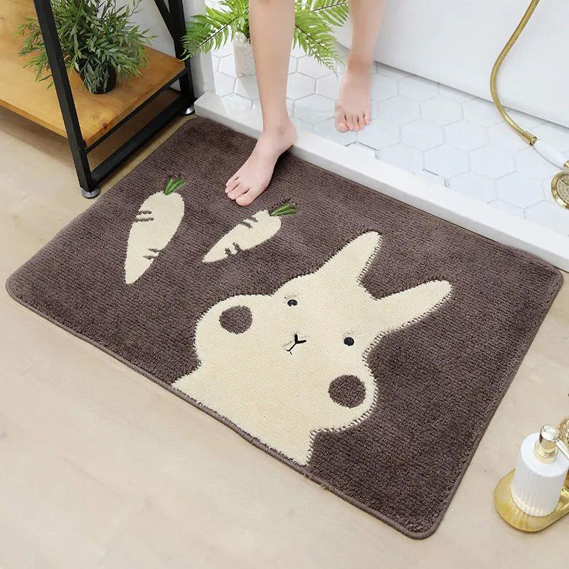 Cartoon Bathroom Floor Mat Anti-slip Mat Door Mat Bedroom Entry Door Home Welcome Mat Carpet Absorbent Foot Mat Washable Kids Rugs