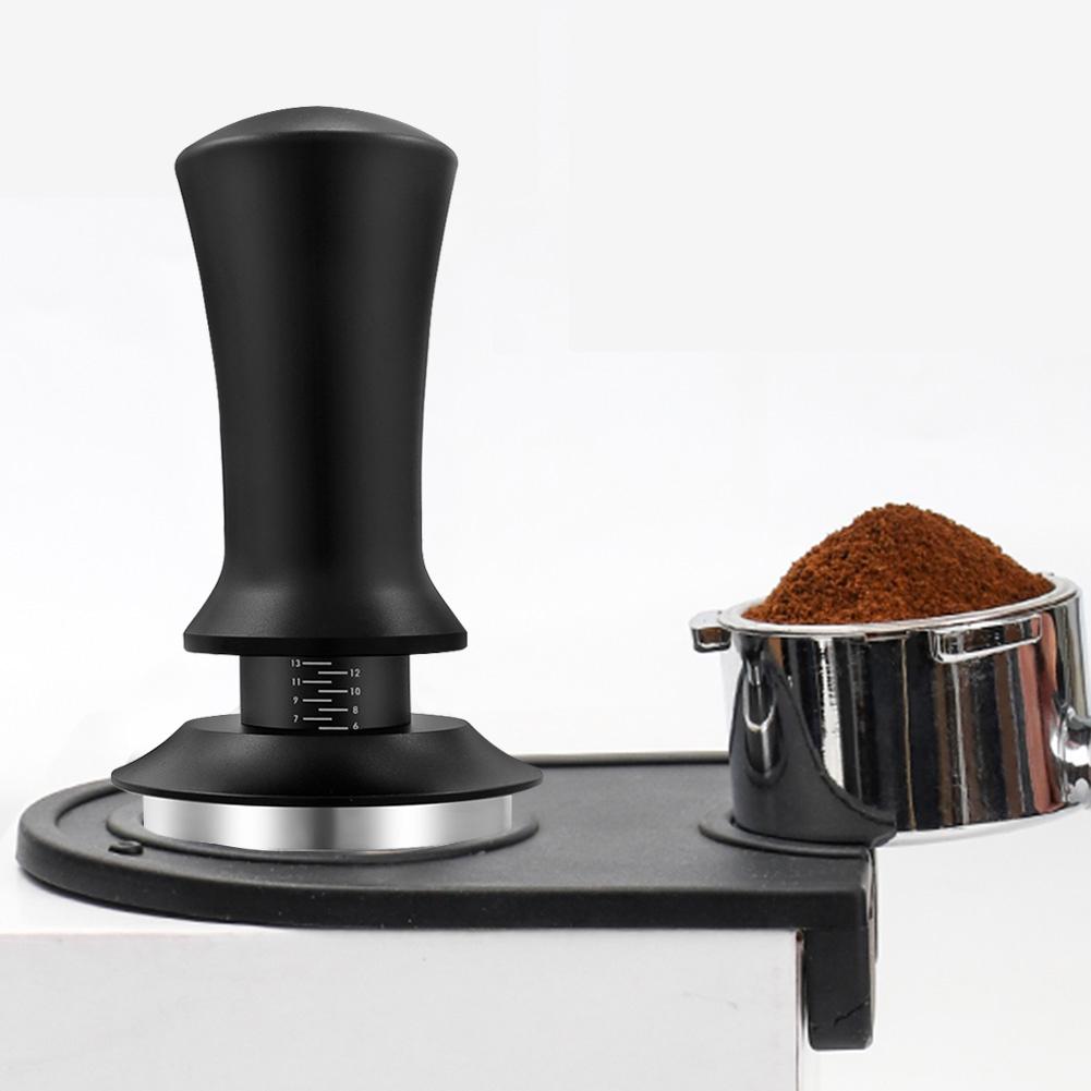 51/58mm Coffee Press Tamping Tool Flat Base Adjustable Deep Coffee Compressor Comfort Handle Automatic Rebound for Home Office
