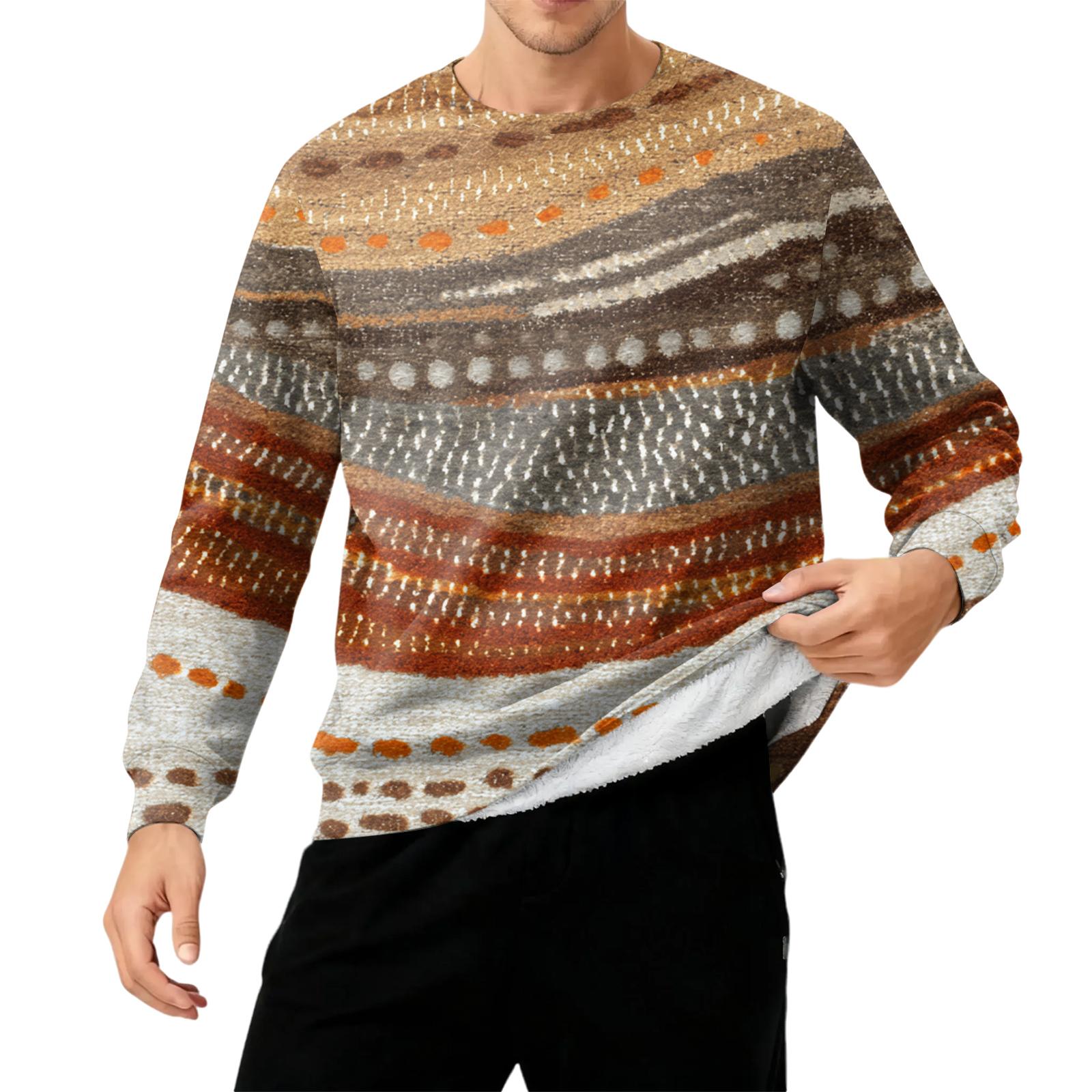 

Мужская толстая теплая толстовка с флисовой подкладкой и круглым вырезом XXXXL коричневый