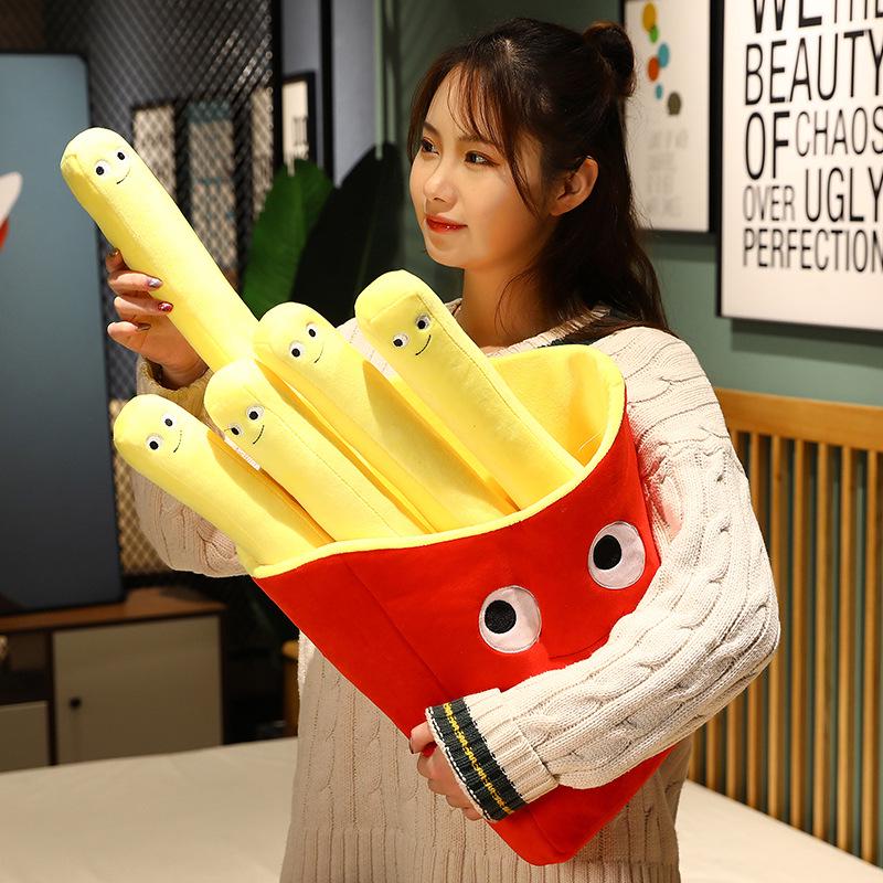 Ensemble d'oreillers en peluche réalistes Burger et Frites