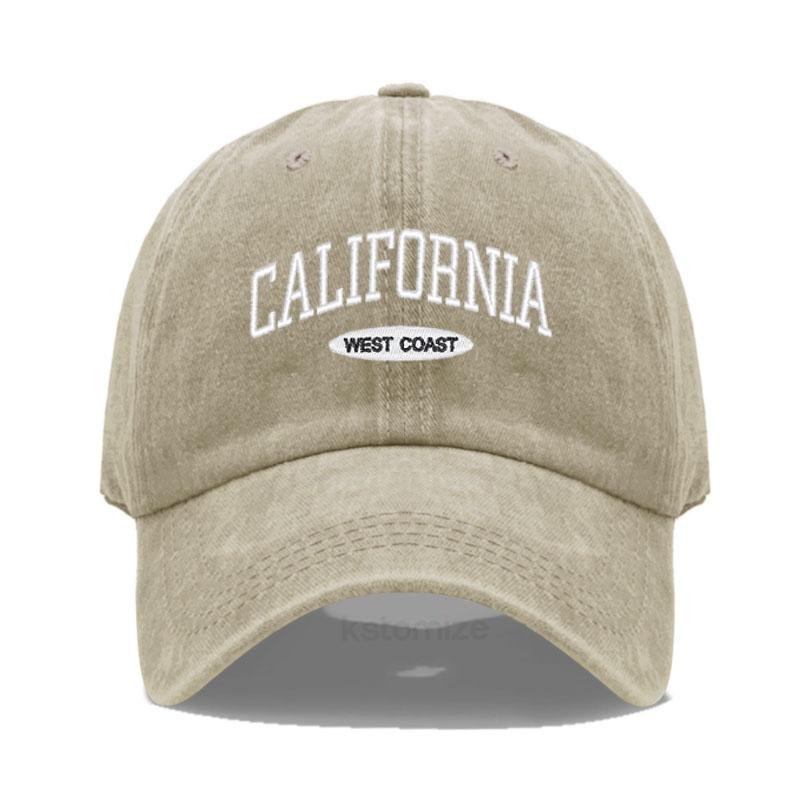 California West Coast Embroidered Baseball Cap for Women Men Fashion Adjustable Soft Cotton Dad Hat Unisex Classic Golf Caps