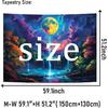 Heopapin Blacklight Tapestry Fantasy Moon Lightning Tapestries UV Reactive Tapestry Magic Waterfall Forest Landscape Tapestries Wall Hanging for