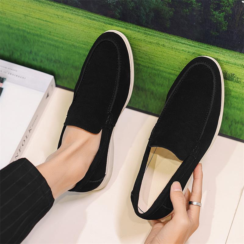 Men's Classic British Style Loafers Moccasins Men Casual Shoes Cow Suede Genuine Leather Mens Outdoor Driving Flats Slip-on