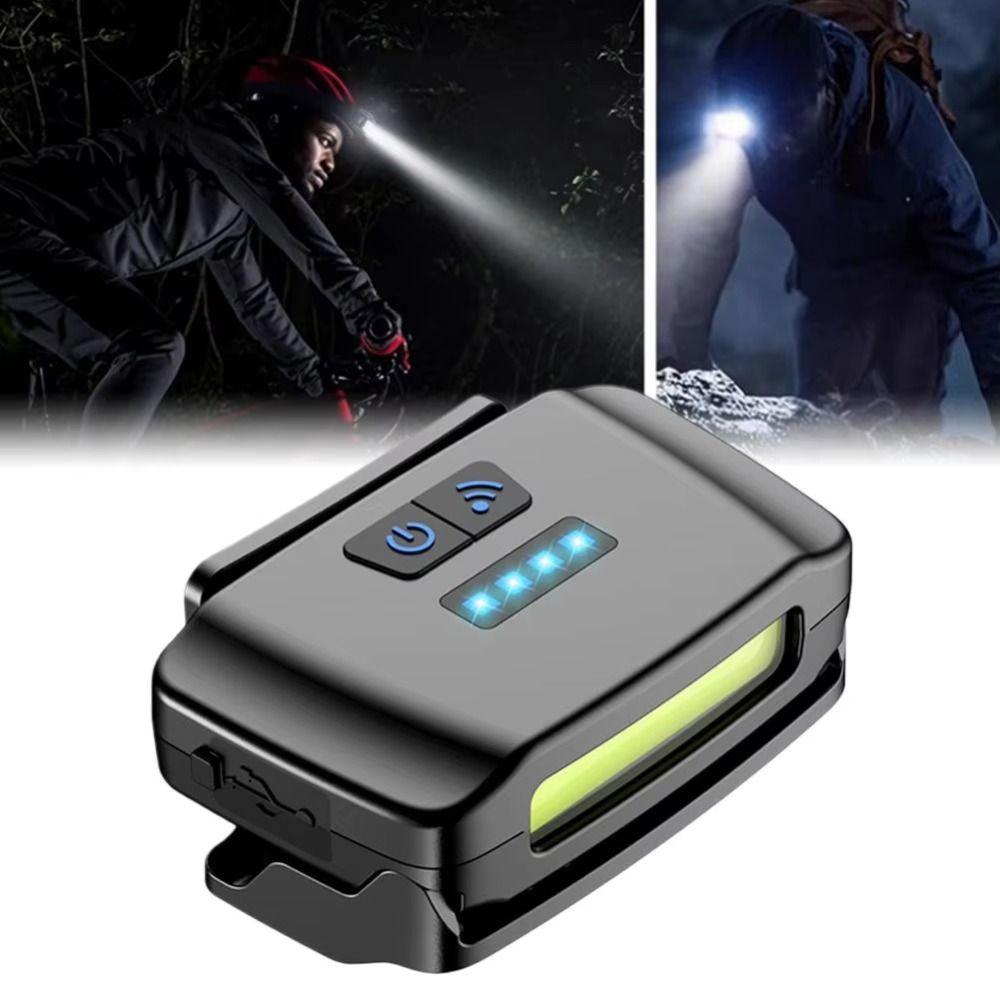 Rechargeable Clip On Cap Light Motion Sensor Flashlight Portable Hat Light  Fishing