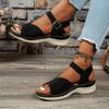 Fashion Shoes for Women 2024 Hot Sale Ankle Strap Women's Sandals Summer Rome Open Toe Buckle Solid Outdoor Casual Wedge Heel Sandals