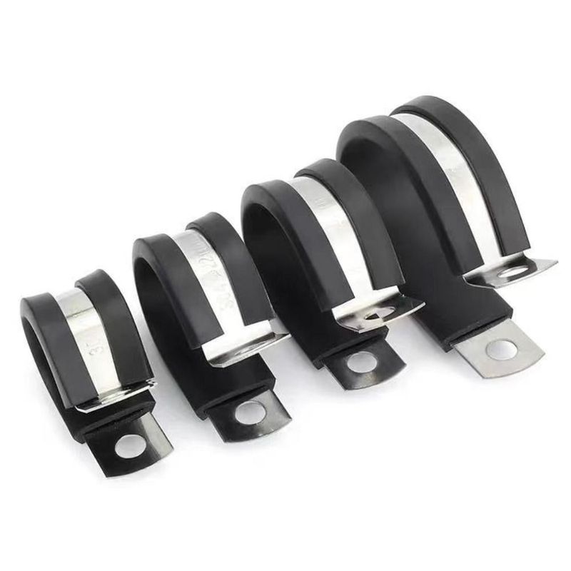 6-50mm Edelstahl Schlauchschelle Gummiummantelte Klemmen Kabelbaum Schlauchschelle R-Typ Rohr Befestigung Halterung Kabelbefestigungen Hardware