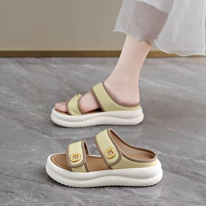 

New daily leisure not tired feet beach cool slippers summer wear with skirt cool slippers women 40 жёлтый