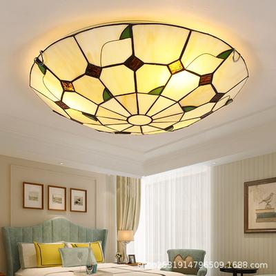 Ogród Lampa Sufitowa Kolorowe Szkło Salon Sypialnia Lampa Okrągła