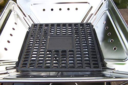 CAMPING MOON Bonfire Stand with Charcoal Bed and Cast Iron Roasting Grate (T-250 (25x25cm))