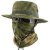 Camouflage Round Brim Hat & Ice Silk Neck Gaiter Set for Hiking, Fishing & Outdoor