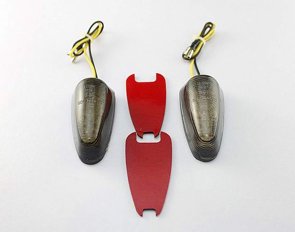 Motor Head Cowl Paste Aero LED Turn Signals Set of 2 Bike Universal (Smoke)