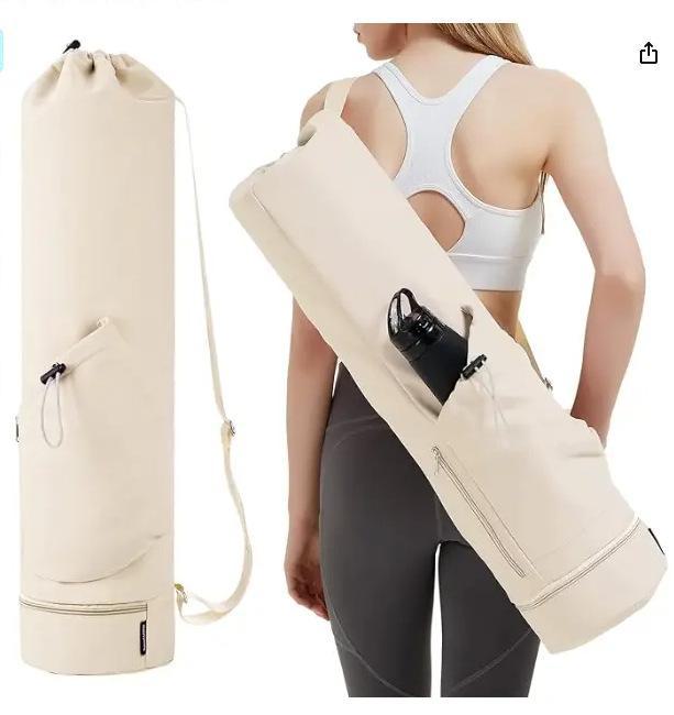 Yoga Mat Bag with Water Bottle Pocket and Wet Storage Compartment