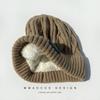 Autumn and winter warm plush thickened wool hat female Maillard Han Xian small face pullover curling student knitted hat