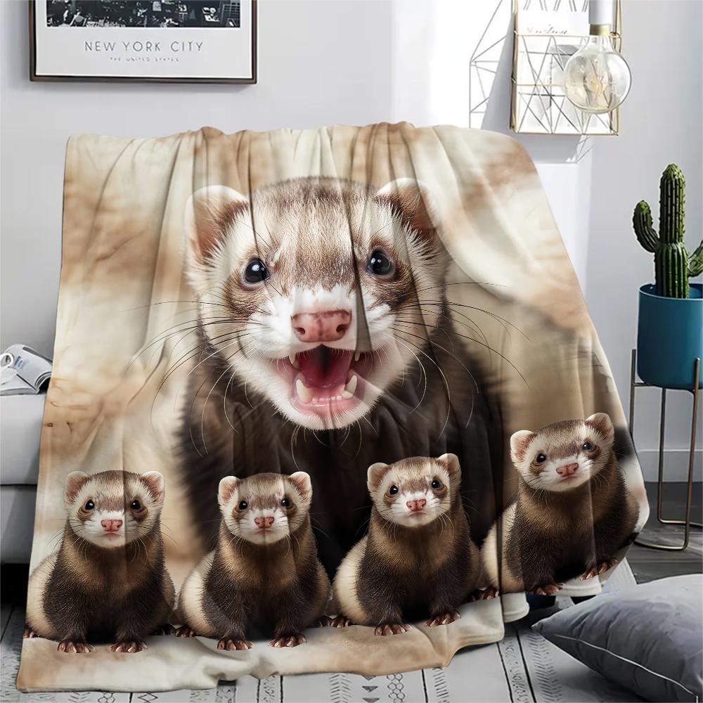 1Pc Koala Mink Print Flannel Blanket, High quality Comfortable for All Seasons, Home Decor, Warmth and Comfort, Perfect for Gifts