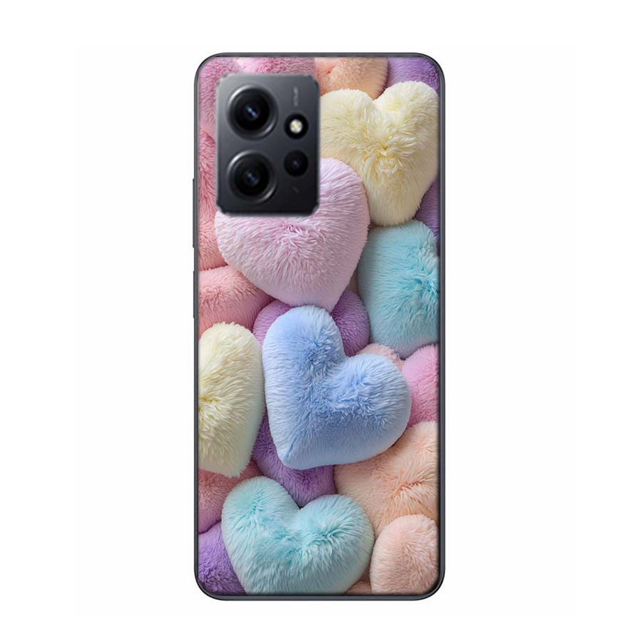 Furry Heart Phone Case For Redmi Note 14 15 Pro 5G 13 12 Pro Plus 11 11T 11E 11S 10 Pro 10S 9 9S Cover Cell Clear TPU Capa Compa